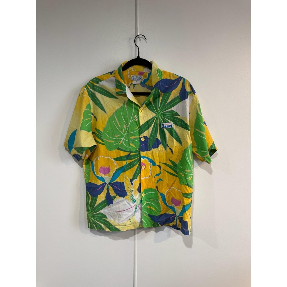 Vintage Surf Line Shirt Mens Medium‎ Multicolor Hawaiian Floral Button Aloha 80s